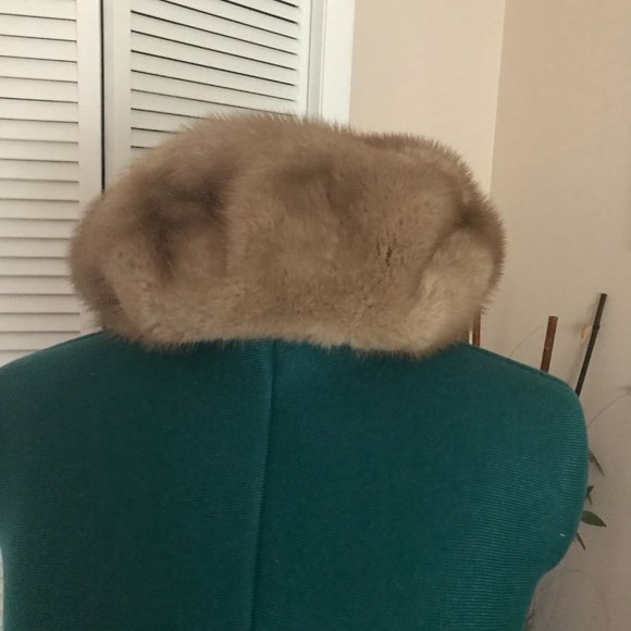 TAN MINK HAT  VINTAGE 1950'S - Picture 8 of 8